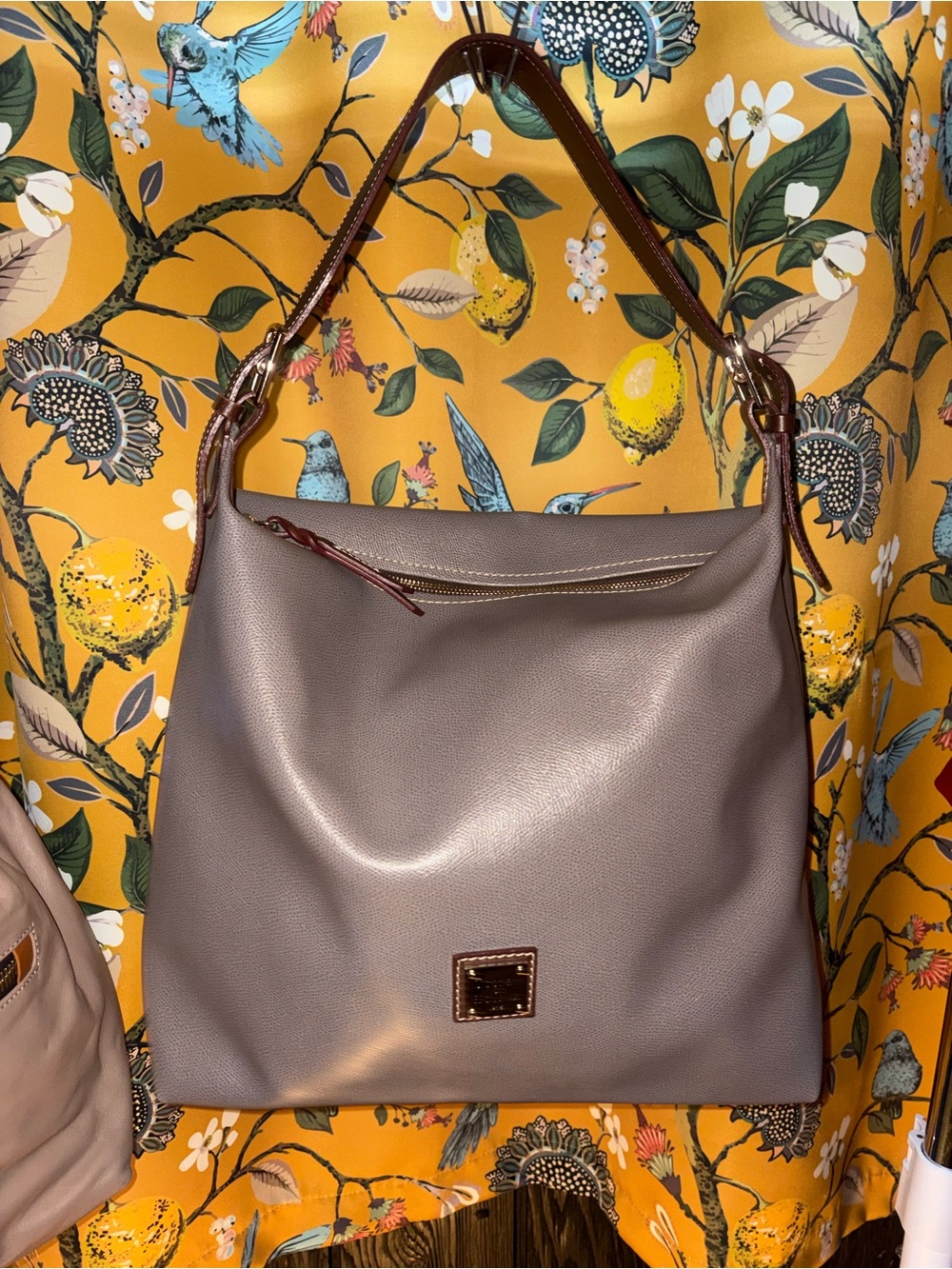 Dooney and Bourke Elephant Gray Saffiano leather sac purse